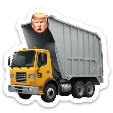 Donald Trump in a trash truck sticker