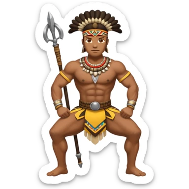 zulu warrior bending over sticker