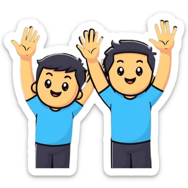 Two guys doing a high five sticker