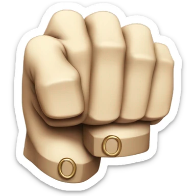 cartoon Fist , with brass knuckles,4 fingers, isometric sticker