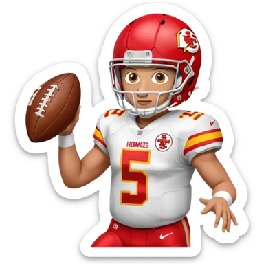 ￼ ET and Patrick Mahomes playing football together sticker