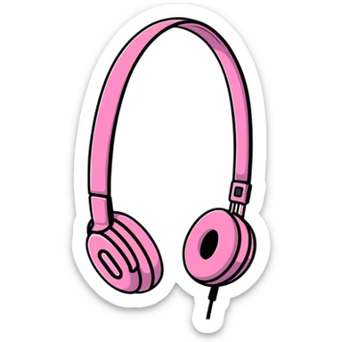 Pink headphones sticker