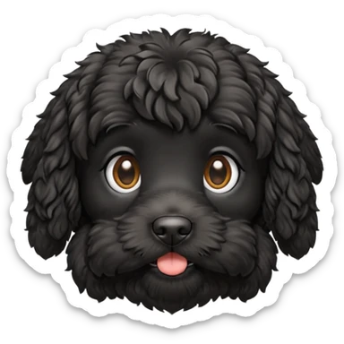 black cockapoo dog head tilt sticker