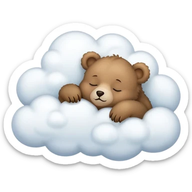 Baby bear sleeping on cloud sticker