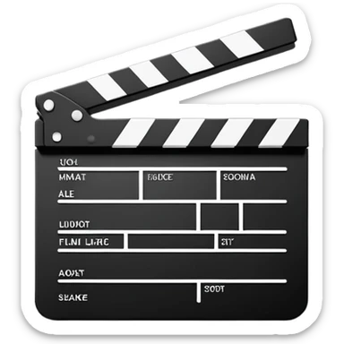 ultimate minimalist film slate, just two or three lines total, abstract geometric symbol sticker