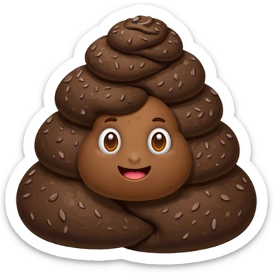 A poop wearing a poop wearing a poop sticker