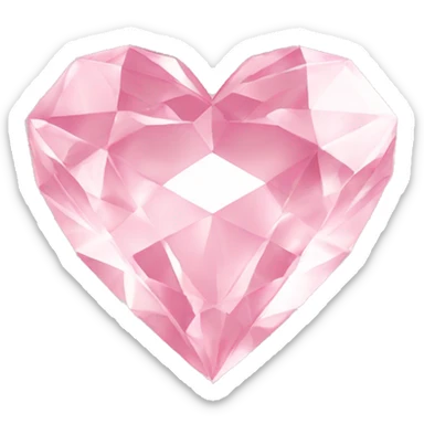 Diamond heart light pink  sticker
