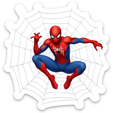 spider man shooting a web sticker