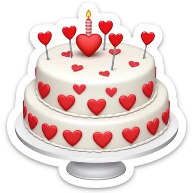 A cake with A+I with hearts  sticker