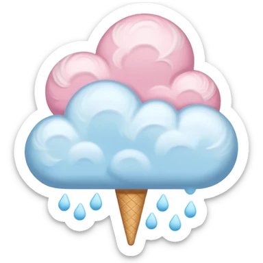 Clouds pastel colored like cotton candy sticker