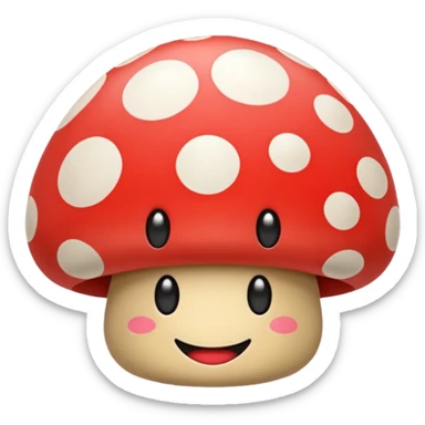 Mushroom smiley sticker