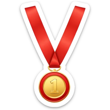 first place medal that is hung around the neck sticker