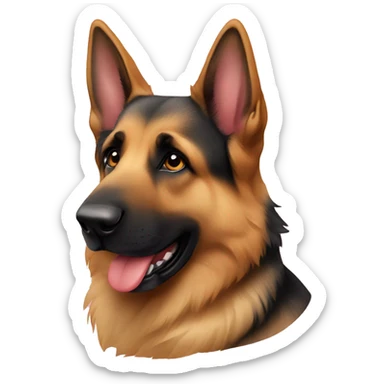 German shepherd kissing  sticker