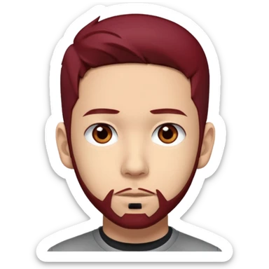 Mike Shinoda with dark red hair, brown eyes sticker