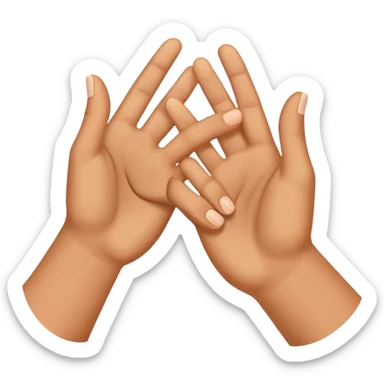 two hands pushing together, classic emoji look sticker