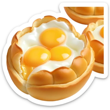 3D rendered Hong Kong egg puffs (鸡蛋仔) torn open showing fluffy interior, authentic bubble pattern, hyper-realistic texture contrast between crispy exterior and soft inside, glossy bubbles sticker