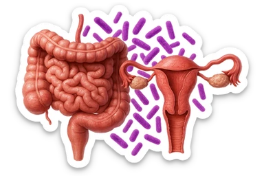 intestino umano anatomico realistico accanto ad un utero umano anatomico realistico, dietro i due organi fluttuano batteri intestinali con questo colore: #971ef1, iperrealistico 4k
isolata su sfondo bianco sticker