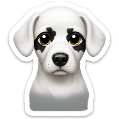 White Dog with black patches covering both eyes and pointed ears sticker