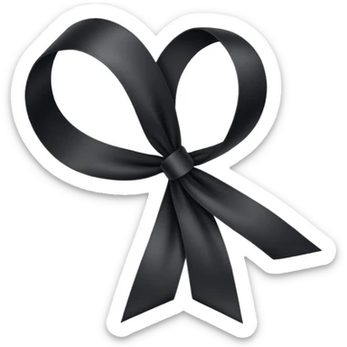 Black ribbon for dead people honoring sticker
