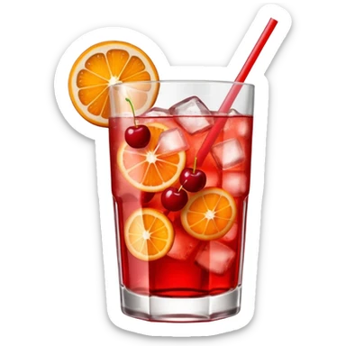 Shirley temple soda on a glass with ice sticker