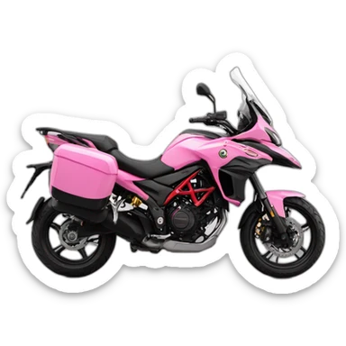 Moto benelli trk 502X color rosa con maletas moto mujer sticker