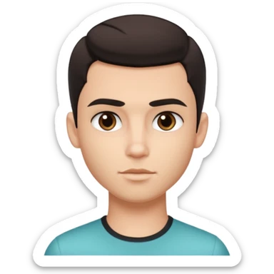 pretty handsome bratz man, dark eyes,  short dark hair, dark eyes, pale skin, defined jawline sticker