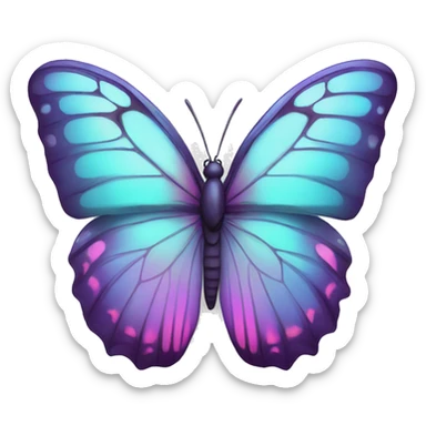 Iridescent glossy butterfly sticker