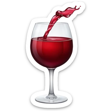 full glass of red wine sticker
