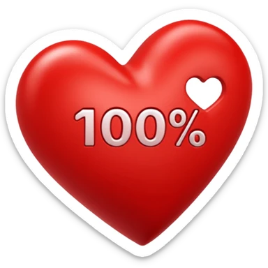 Un cœur au-dessus c'est écrit 100% sticker