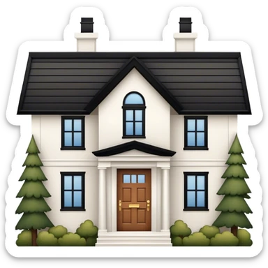 white house black roof cedar color door sticker