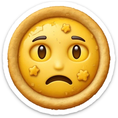 Emoji face fading into crumbs sticker