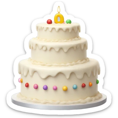 Realistic layered birthday cake vanilla sticker