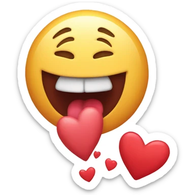 Drooling with hearts around it sticker