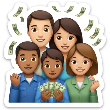 money around a family of four sticker