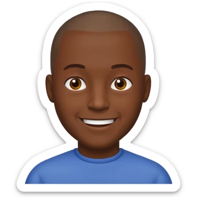 buzz cut man dark skin sticker