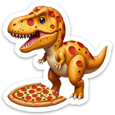 T-Rex made of pizza sticker