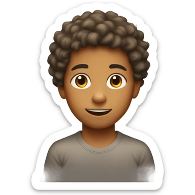 11 year old boy with fluffy hair and tanskin sticker