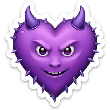 devil solitaire heart purple sticker