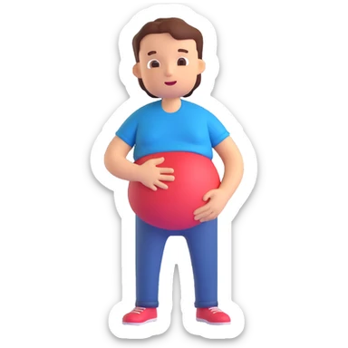 a person with stomach ache sticker