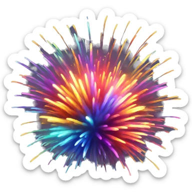 Brightly colored fireworks sticker