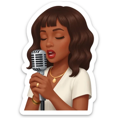 Gonemili Grace chante avec un micro en main sticker