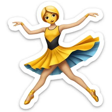Humanless emoji for Contemporary Dance: bright modern clothing, abstract shapes, movement lines, and stage lighting with spotlights. The icon should convey the expressive and dynamic nature of contemporary dance, focusing on style and energy. Transparent background. sticker