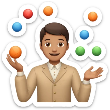 person juggling without the balls sticker