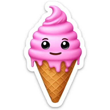 Pink ice cream  sticker