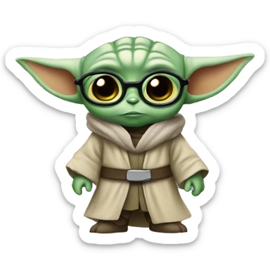  nerdy baby yoda sticker