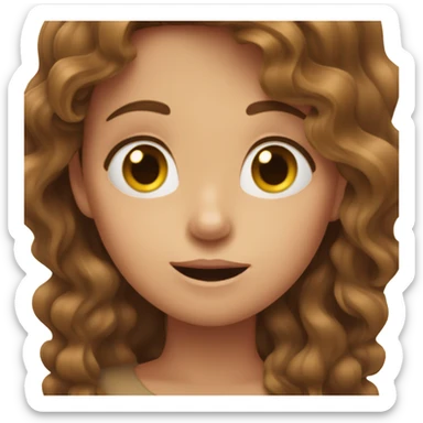 The girl with brown wavy hair is in shock sticker