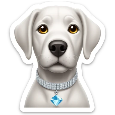 Dog with diamond collar named buddy sticker