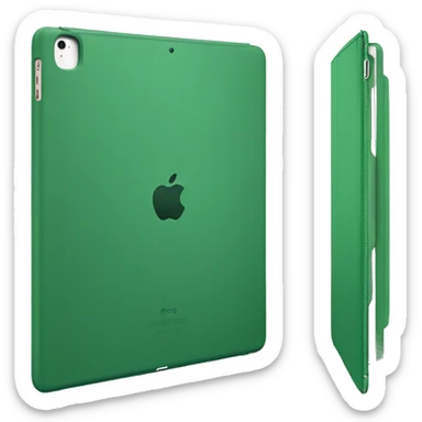 ipad pro with a green case sticker