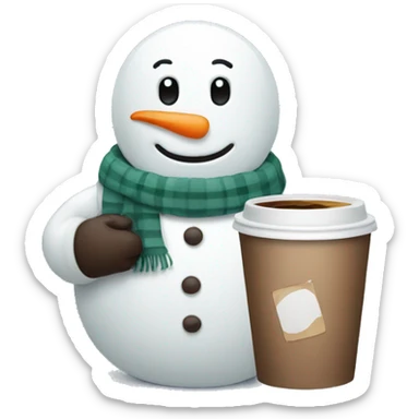 Snowman with a coffee  sticker