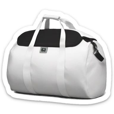all white duffle bag with white strap sticker